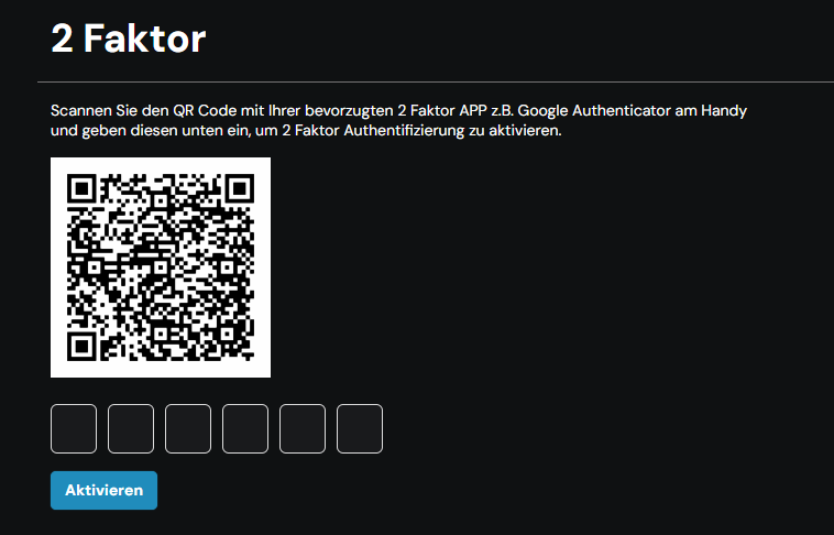 2 Faktor Einrichtung