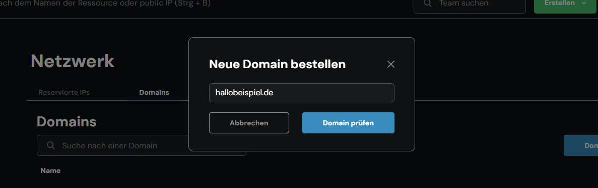 Domain Überprüfung