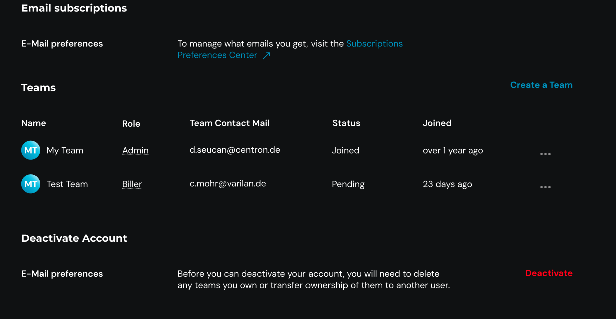 Account deaktivieren