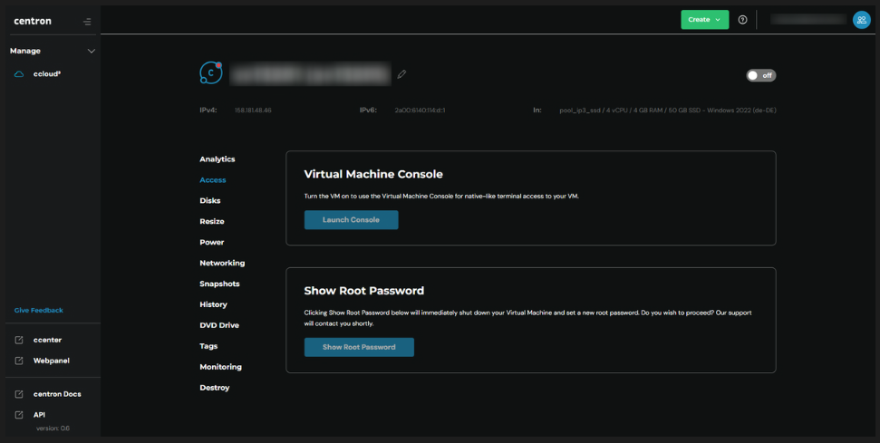 Maske VM-Konsole laden
