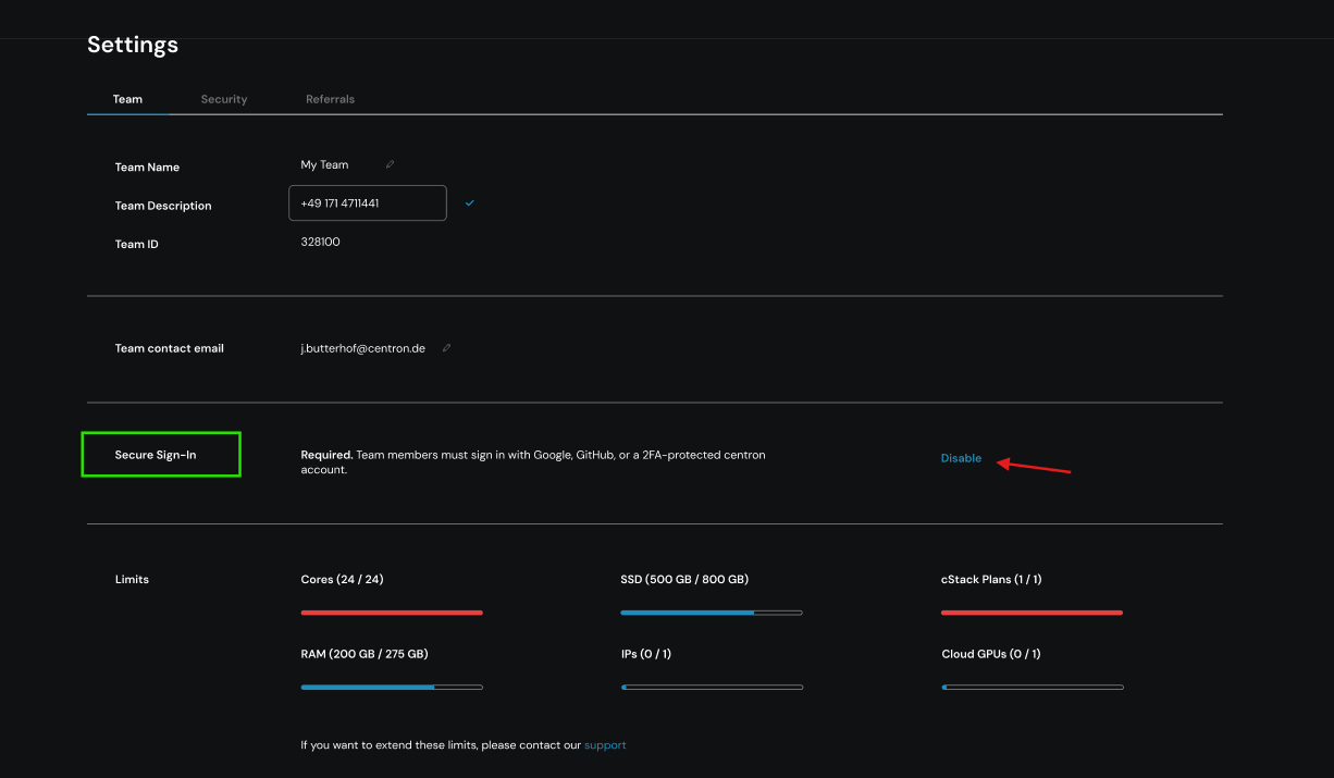 Sicheres Anmelden aktivieren