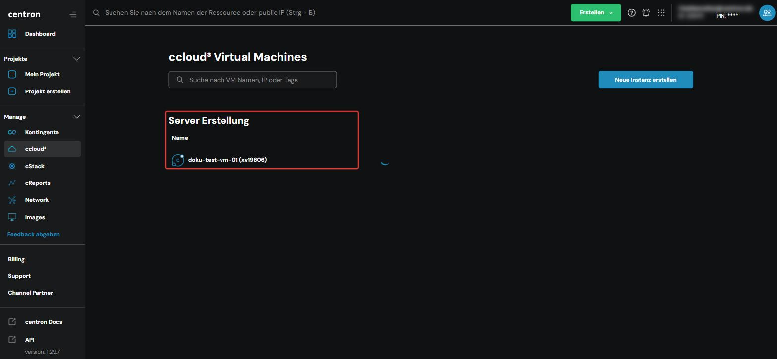 VM during provisioning