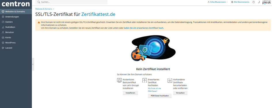 Let’s Encrypt-Zertifikat beantragen